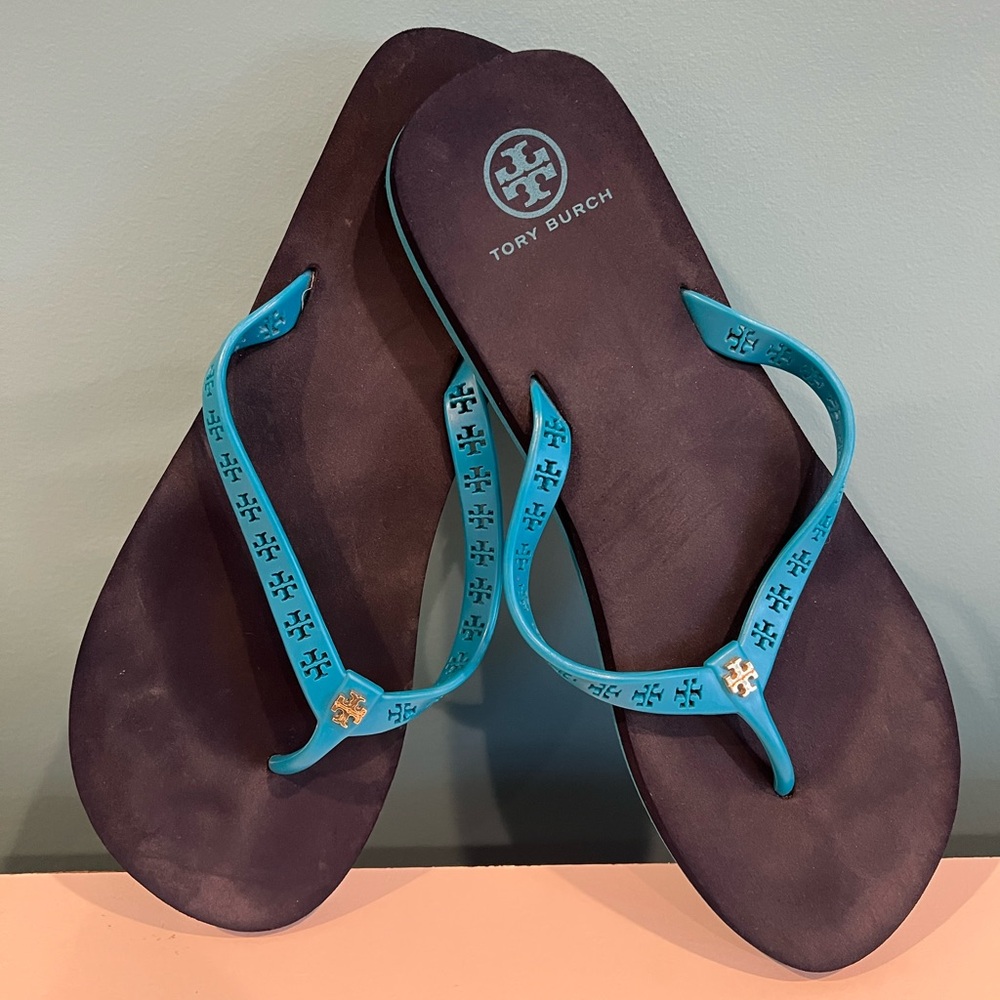 Tory Burch Women's Blue Flip Flops